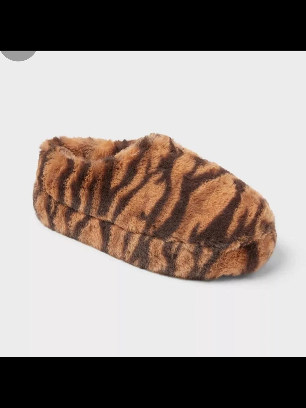 Target Faux Fur Tiger Print Slipper in Brown and Black